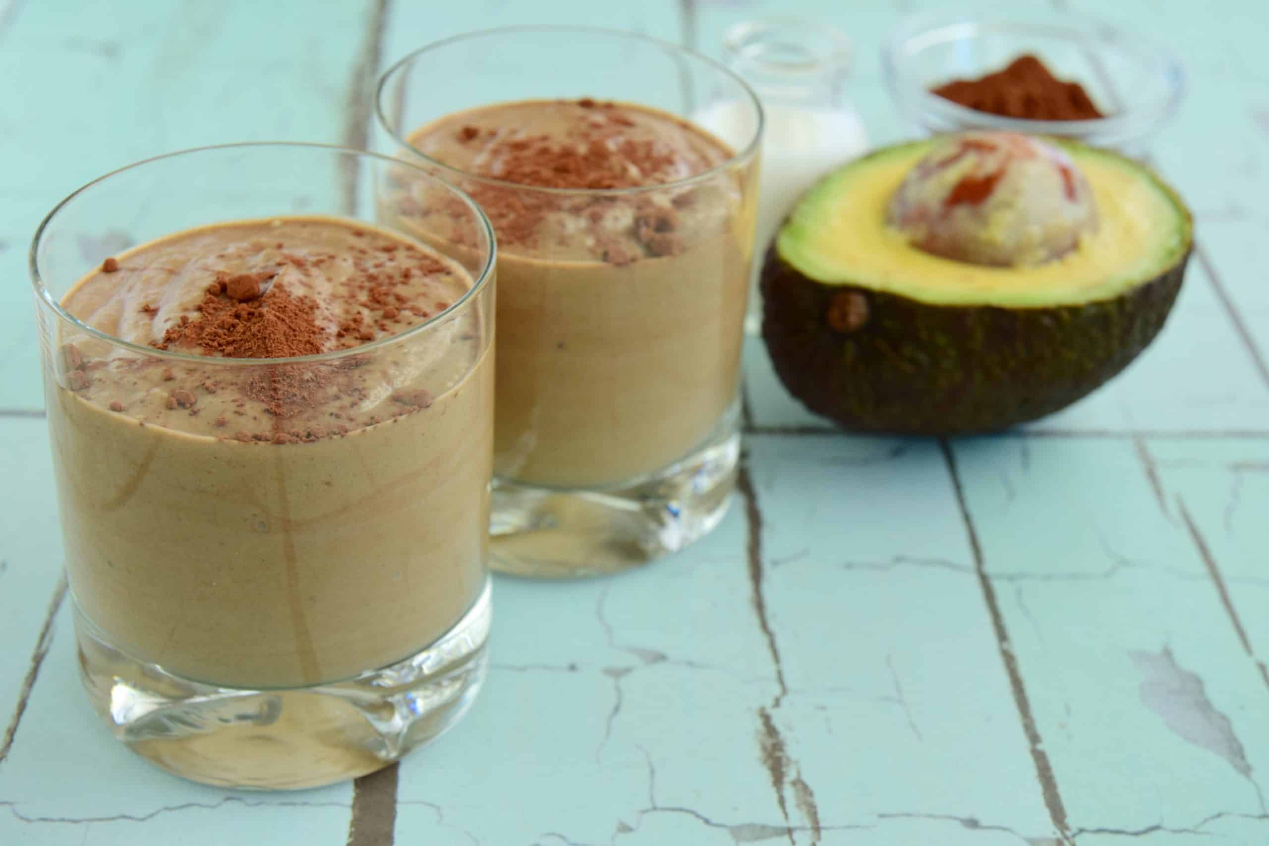 chocolate avocado smoothie shake